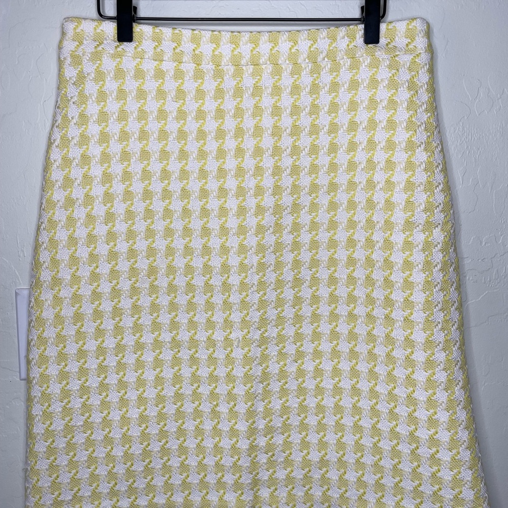 Banana Republic Yellow and White A-Line Skirt